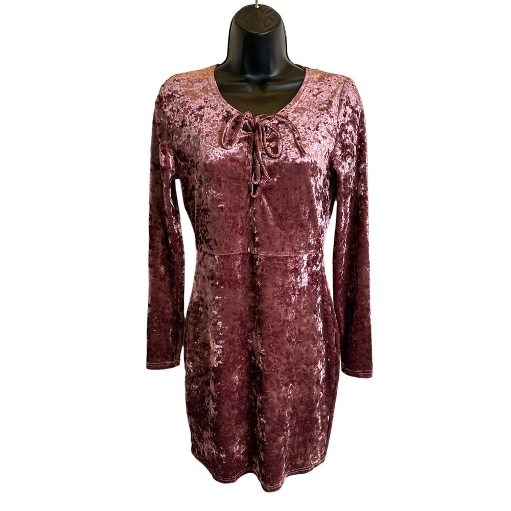 Vintage Say What Pink Burnout Velvet Bodycon Mini Dress Med Y2K Whimsigoth Fairy